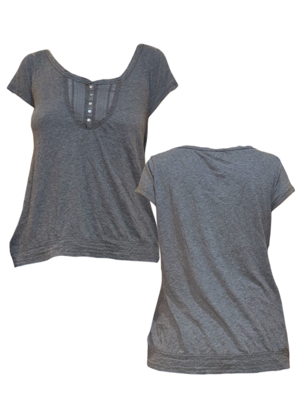 American Eagle Outfitters Light Gray Short Sleeve Top